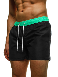 Pánské koupací šortky černo-mentolové OZONEE ST004-7
