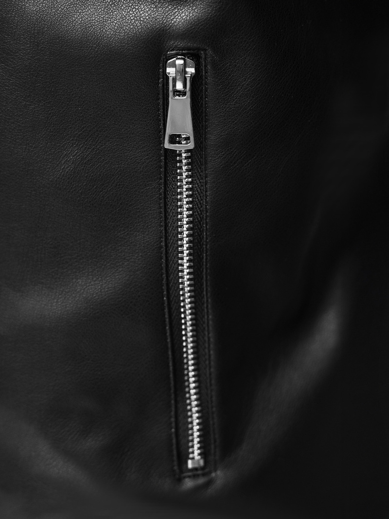 Pánská Koženková Bunda Černá OZONEE JS/11Z8107