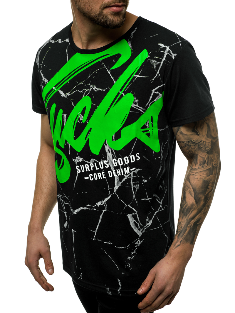 Pánské Tričko Černé OZONEE JS/KS2015