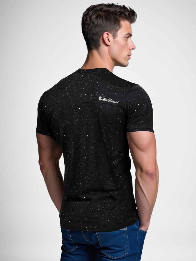 Pánské Tričko Černé OZONEE O/QQ1387Z