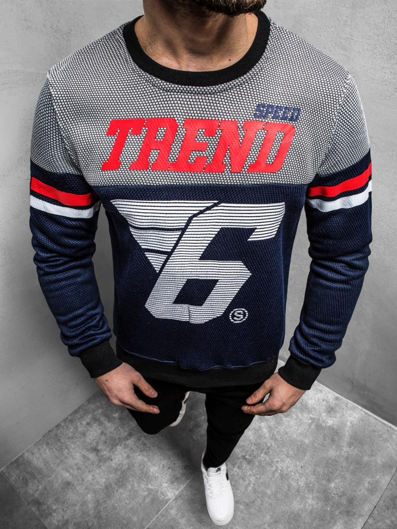 Pánská Mikina Námořnická Modřá OZONEE JS/DD752Z