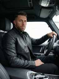 Pánská Koženková Bunda Černá OZONEE JS/11Z8139