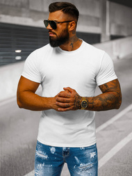 Pánské Tričko Bílé OZONEE JS/712005Z 