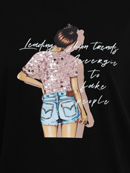 Dámské Tričko Černé OZONEE JS/95T2573/3