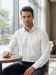 Pánská Košile Bílá OZONEE V/V185Z