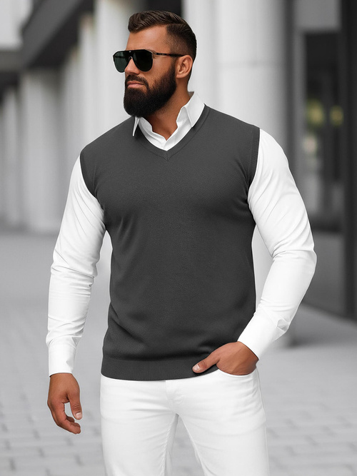 Pánský Svetr Grafitové OZONEE NB/MM6005/3Z