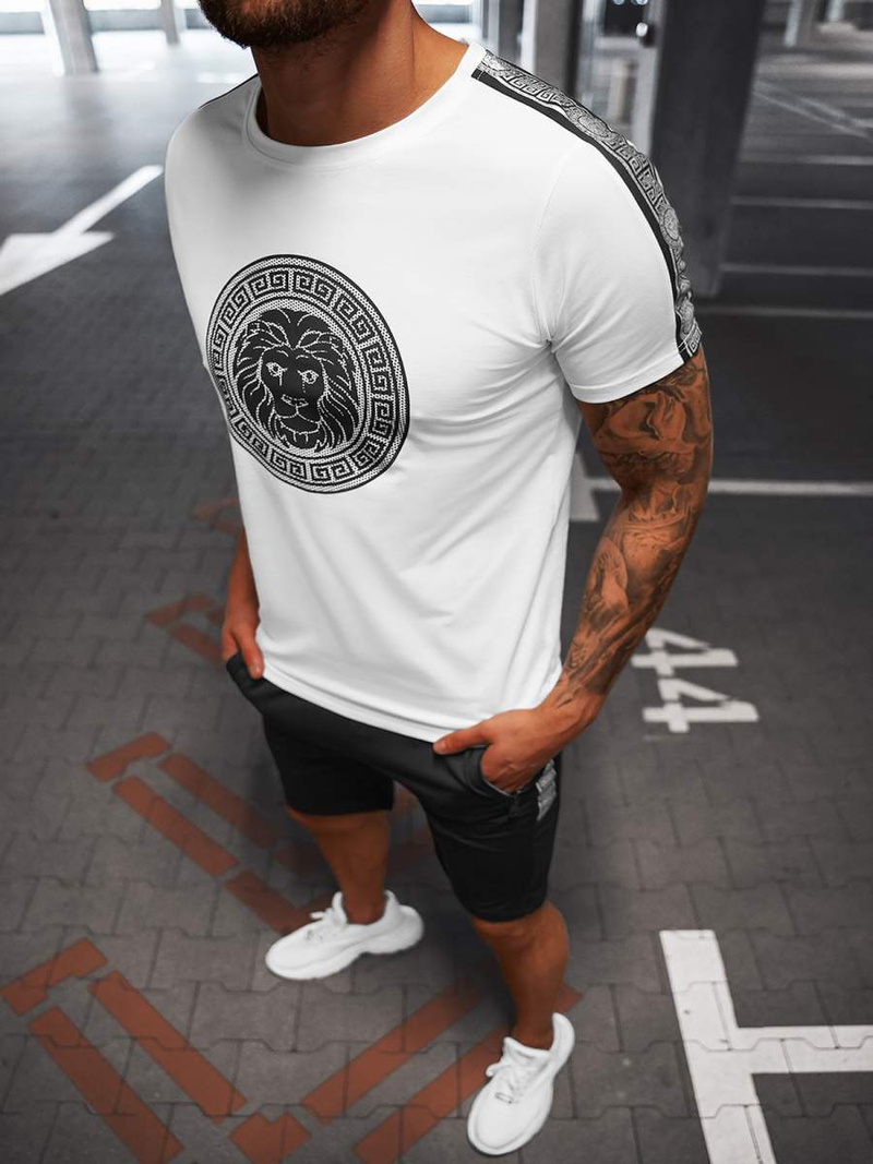 Pánská Tepláková Souprava Bílo-Černá OZONEE O/HM788