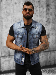 Pánská Džínová Vesta Modrá OZONEE NB/MJ539B