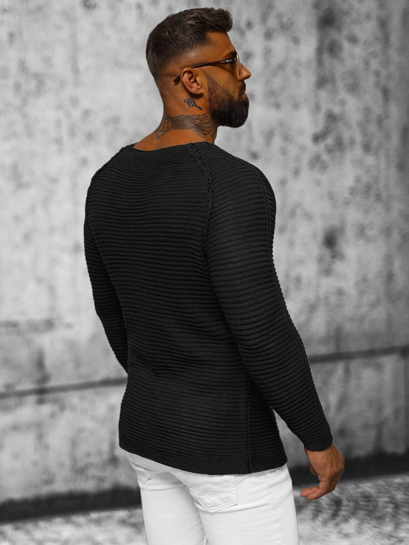 Pánský Svetr Černý OZONEE L/1442Z