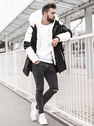 Pánská Zimní Bunda Černobílá OZONEE O/5832/22