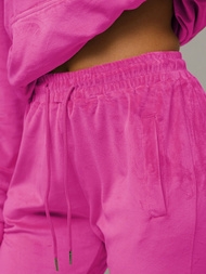 Dámská velurová tepláková souprava tmavě růžová OZONEE O/8C1175/19Z