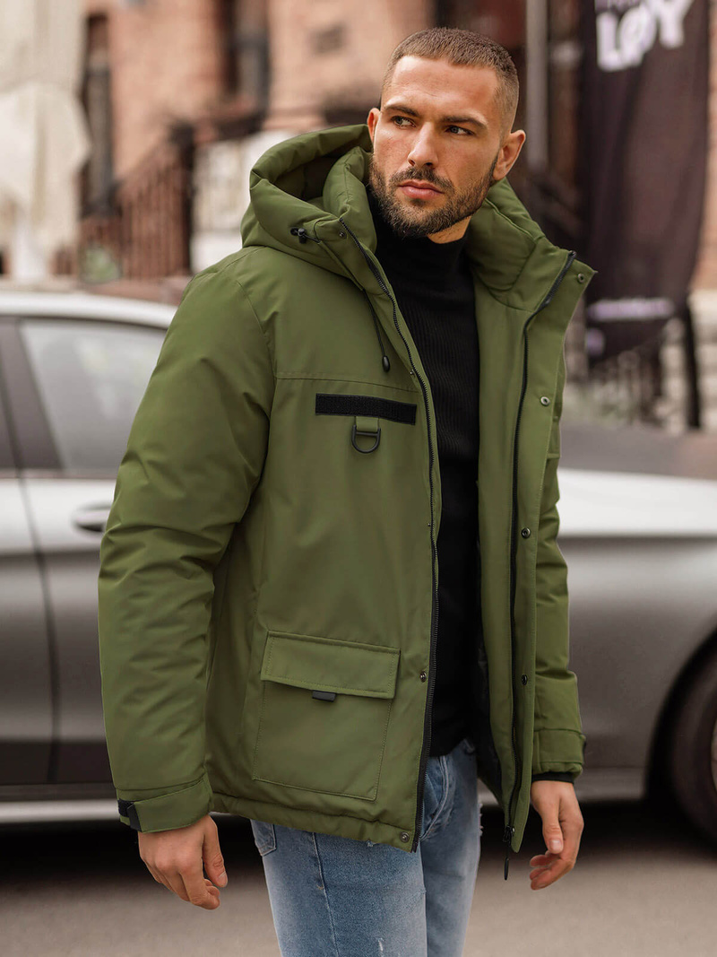 Pánská Zimní Bunda Khaki OZONEE JS/31M5018Z