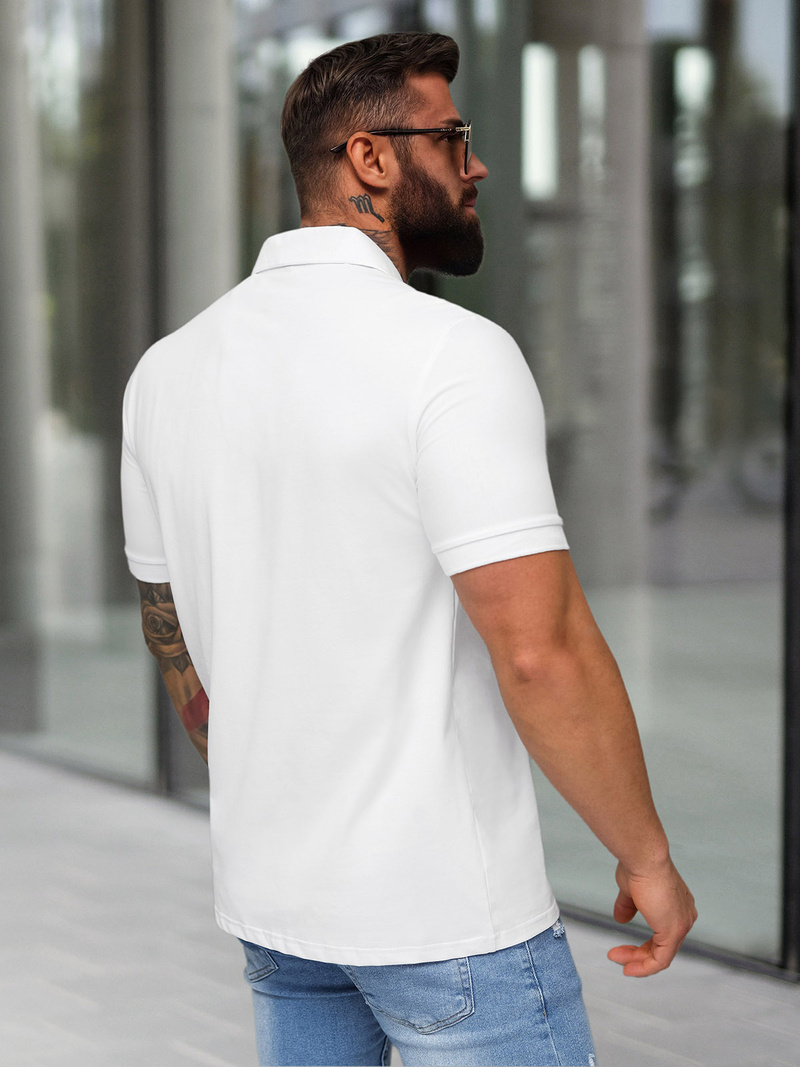 Pánské Polo Tričko Bílé OZONEE NB/MT3124