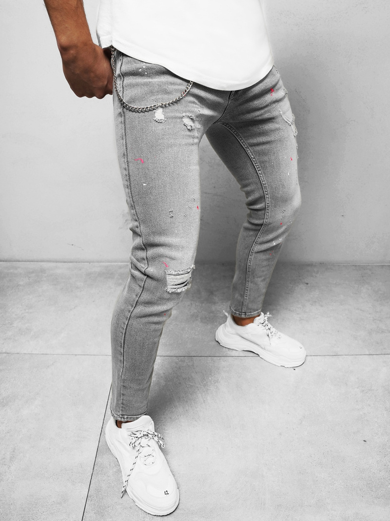 Pánské Džíny Šedé OZONEE O/WE1004