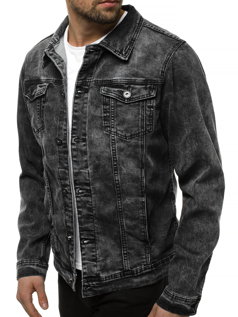 Pánská Džínová Bunda Černá OZONEE V/19320