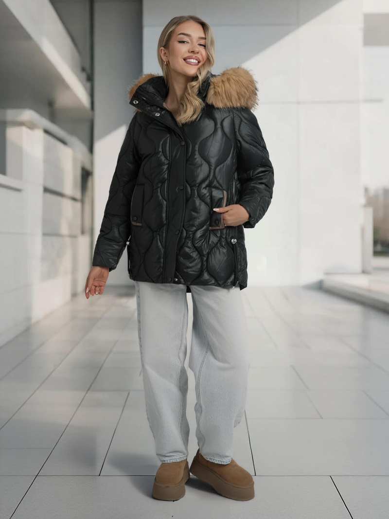 Dámská Bunda Černá OZONEE O/5M3226/392Z