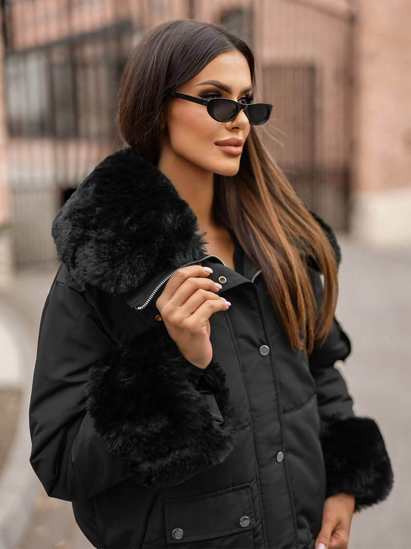 Dámská Zimní Bunda Černá OZONEE O/H833