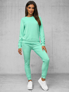 Dámská velurová tepláková souprava tmavě-mentolová OZONEE O/8C1173/139Z