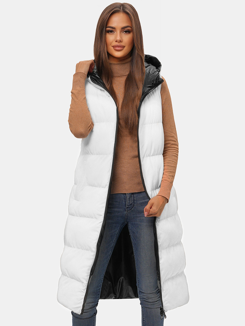 Dámská Vesta Oboustranná Bílá OZONEE JS/5M755/281