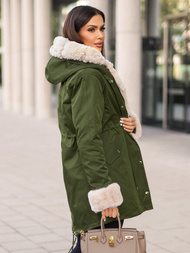 Dámská Zimní Bunda Zelená OZONEE JS/M763/136Z