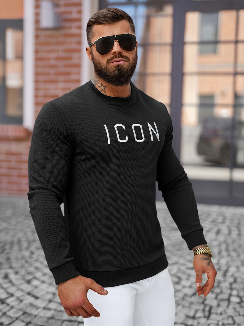 Pánská Mikina Černá OZONEE O/D7394Z