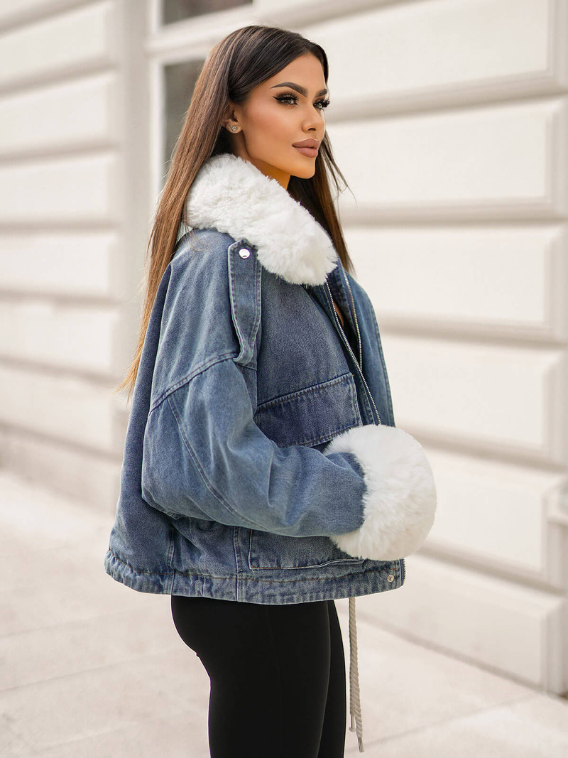 Dámská Džínová Bunda Modrá OZONEE JS/11Z8219