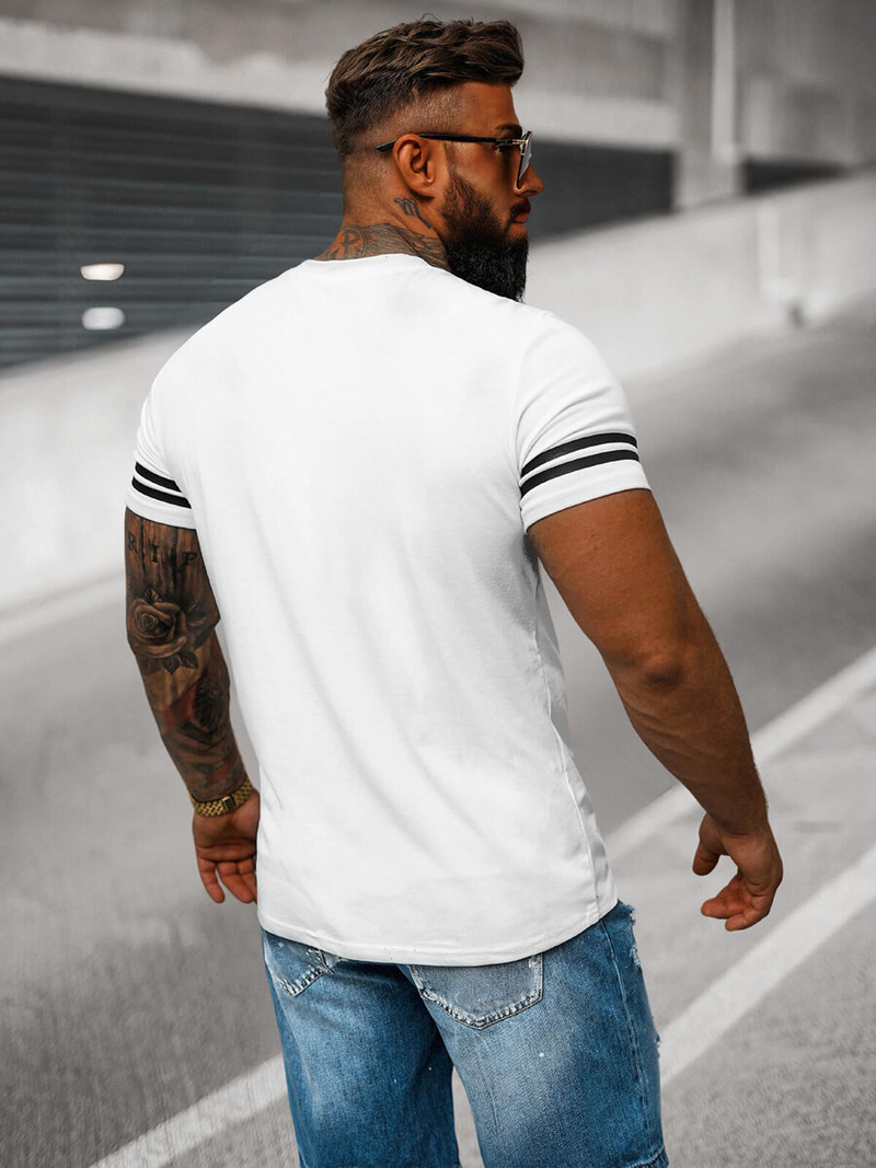 Pánské Tričko Bílé OZONEE O/8T1275/1