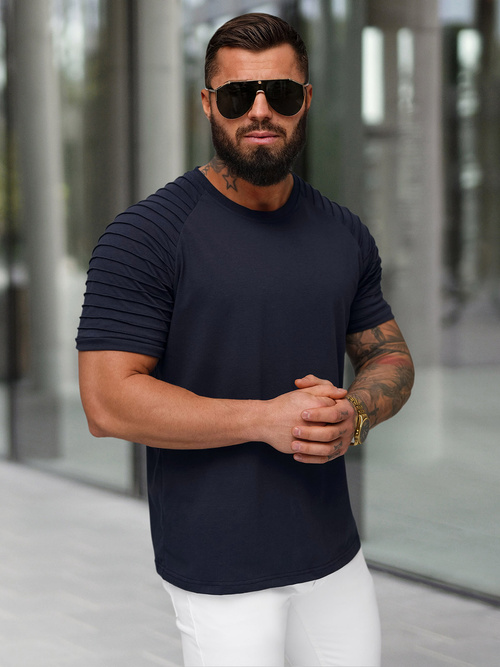 Pánské Tričko Tmavě Modré OZONEE JS/8T88/25Z