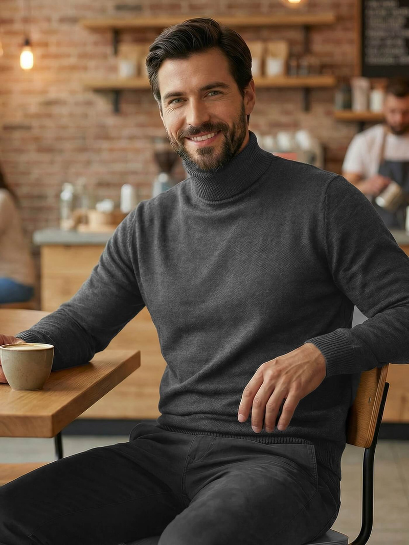 Pánský Svetr Grafitový OZONEE JS/59B3603/5