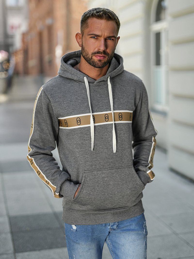 Pánská Mikina Grafitová OZONEE JS/8B1729/5