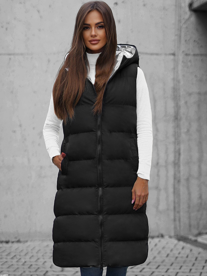 Dámská Vesta Oboustranná Černá OZONEE JS/5M755/392Z