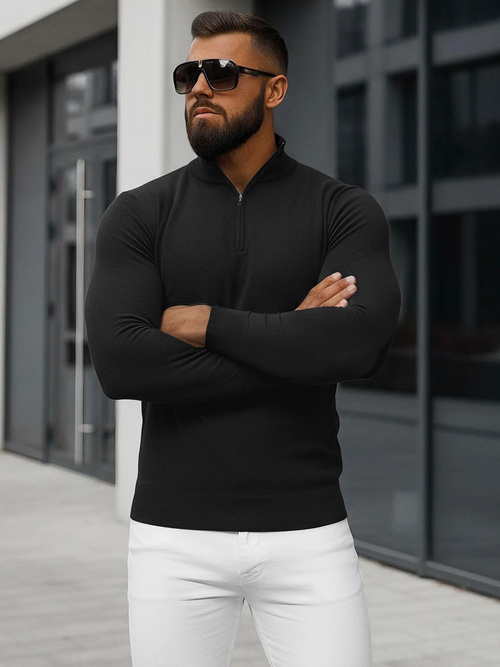 Pánský Svetr Černý OZONEE NB/MM6007/4Z