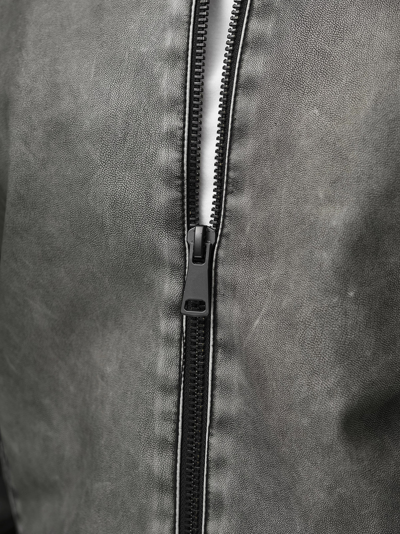 Pánská Koženková Bunda Grafitová OZONEE JS/11Z8107