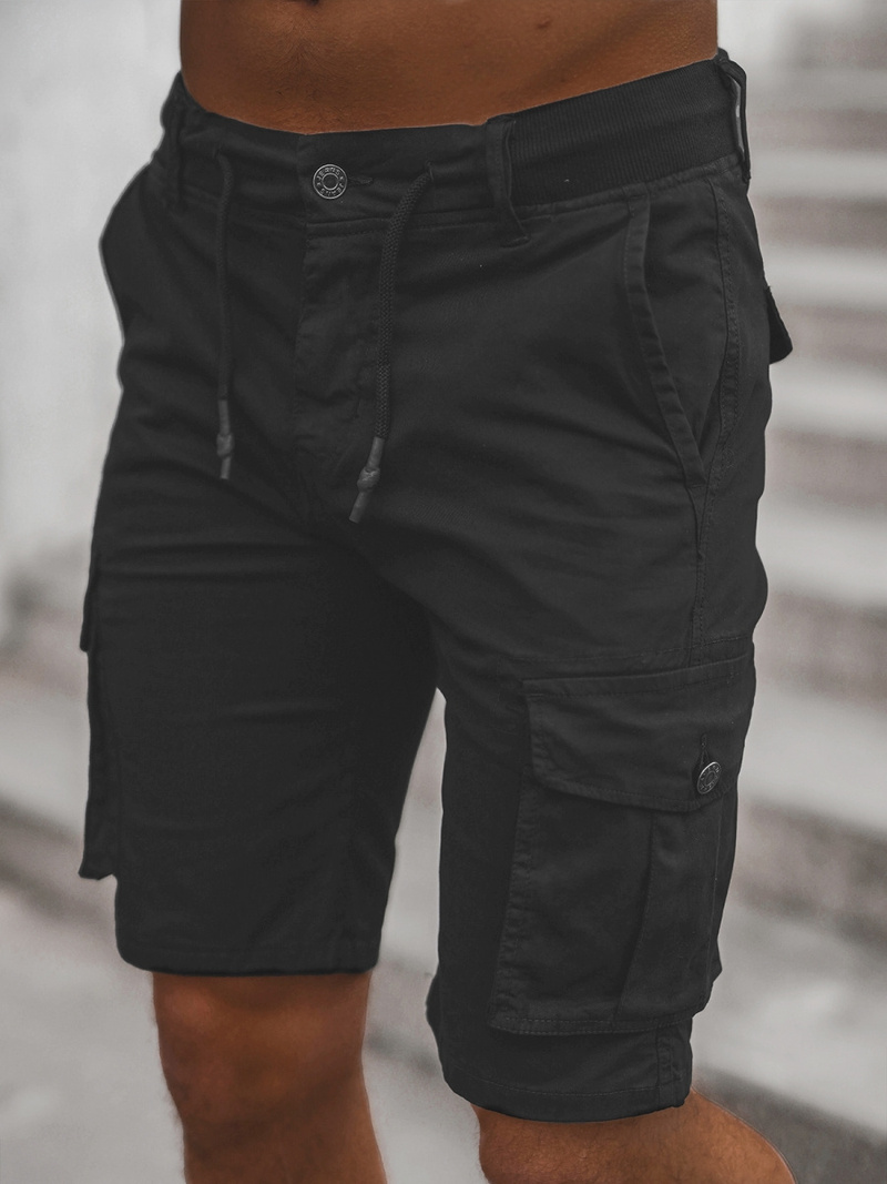 Pánské Chino Kraťasy Černé OZONEE T/BB70010/1