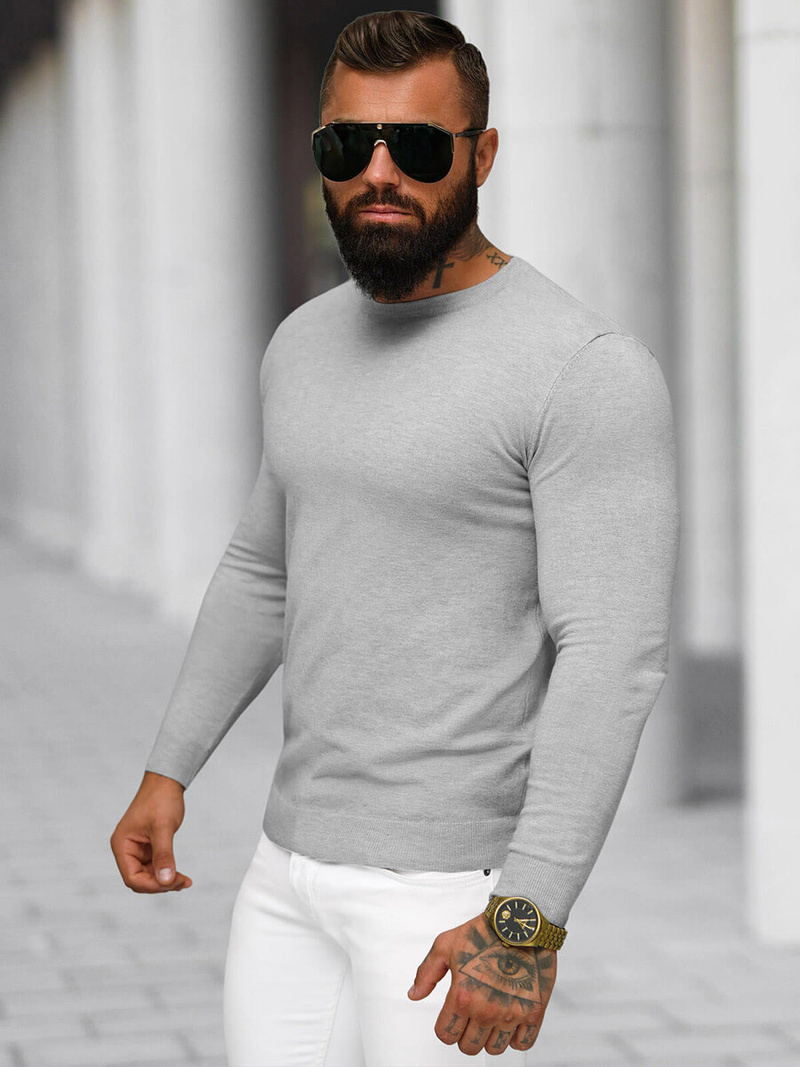 Pánský Svetr Šedý OZONEE NB/MMB602/2Z