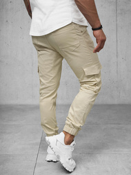 Pánské Chino Jogger Kalhoty Béžové OZONEE A/404