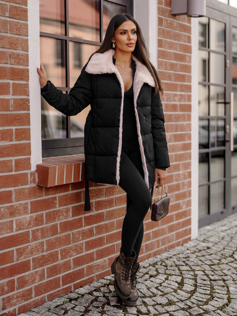 Dámská Bunda Černá OZONEE JS/16M9165/392