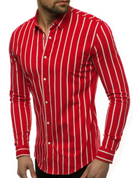 Pánská Košile Červená OZONEE R/1494