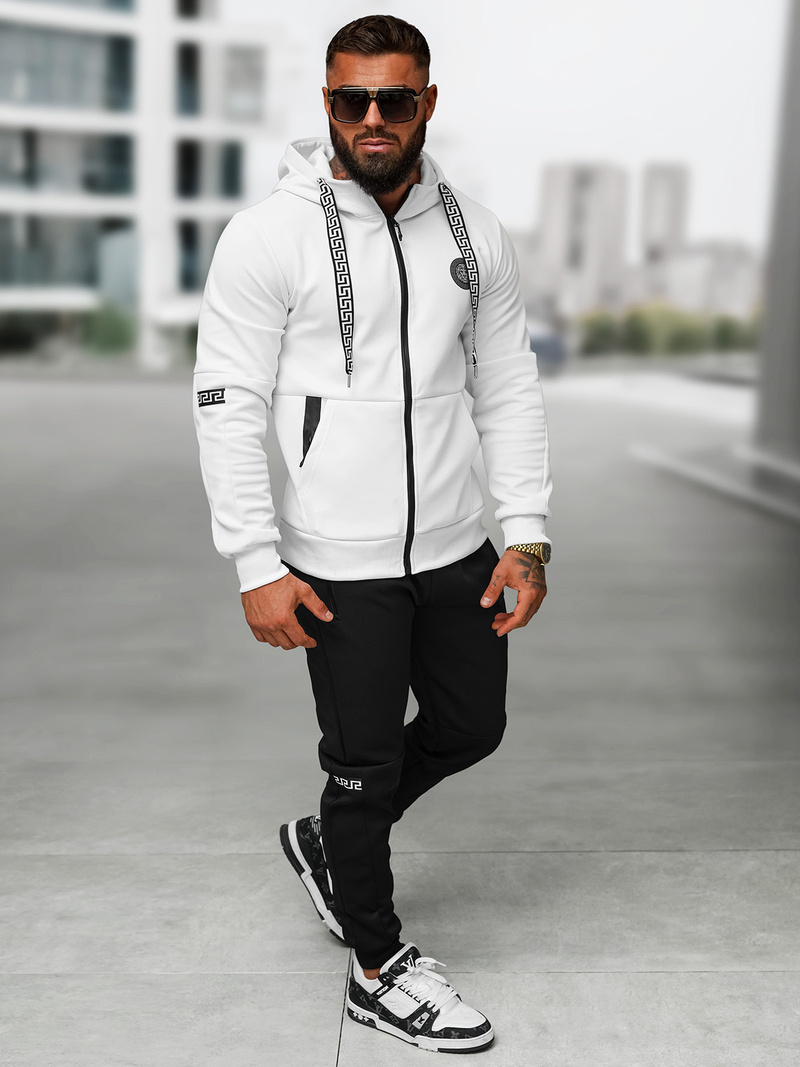 Pánská Tepláková Souprava Bílo-Černé OZONEE O/LN11887