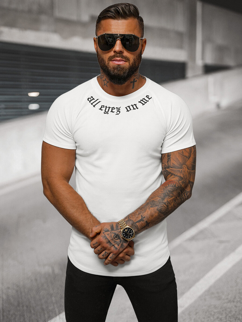 Pánské Tričko Bílé OZONEE O/T7256