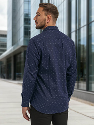 Pánská Košile Námořnická Modřá OZONEE V/V181