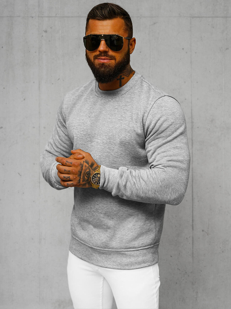 Pánská Mikina Šedá OZONEE JS/2001-10Z