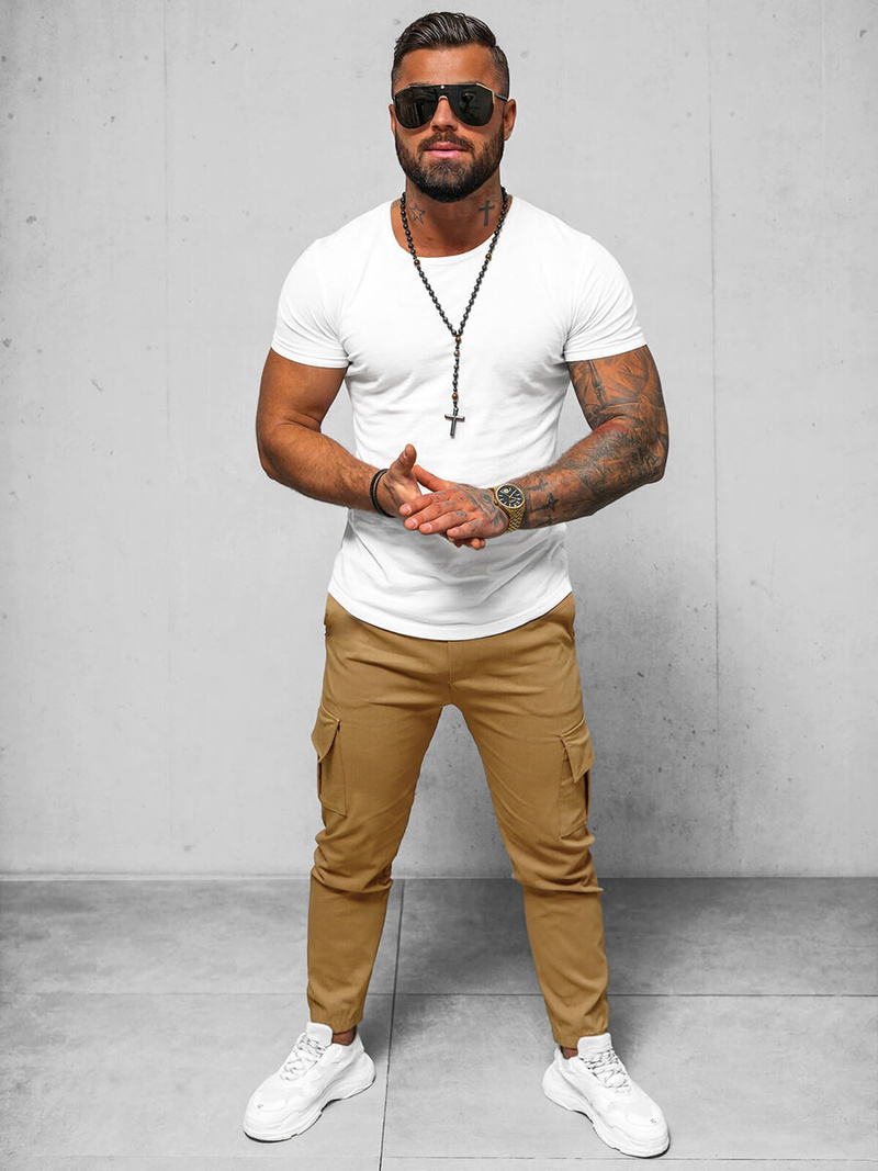 Pánské Chino Kalhoty Camelové OZONEE O/1404SP