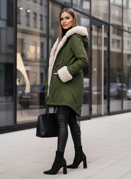 Dámská Zimní Bunda Zelená OZONEE JS/M763/136Z