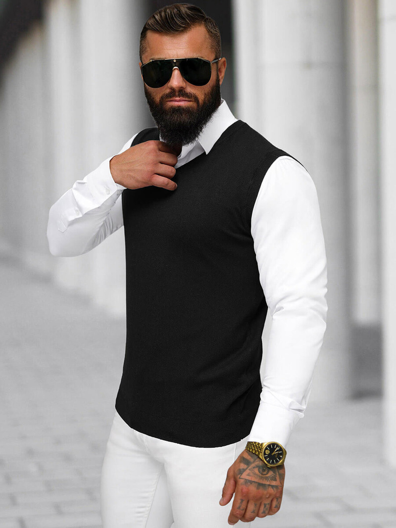 Pánský Svetr Černý OZONEE NB/MM6005/4Z