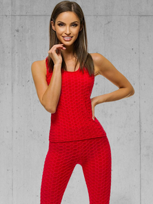 Dámská dvoudílná tepláková souprava Červený OZONEE JS/YW88037/5