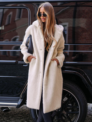 Dámská zimní kožešinová bunda béžová OZONEE JS/11Z8250