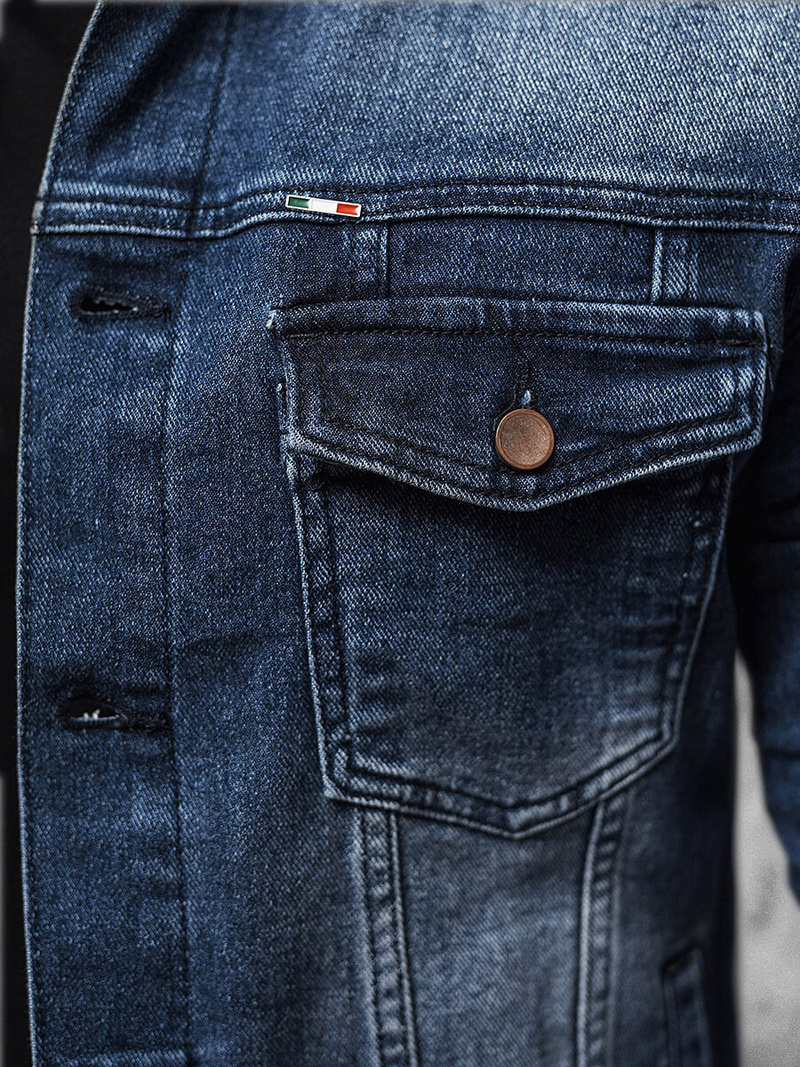 Pánská Džínová Bunda Tmavě Modrá OZONEE NB/MJ523BS