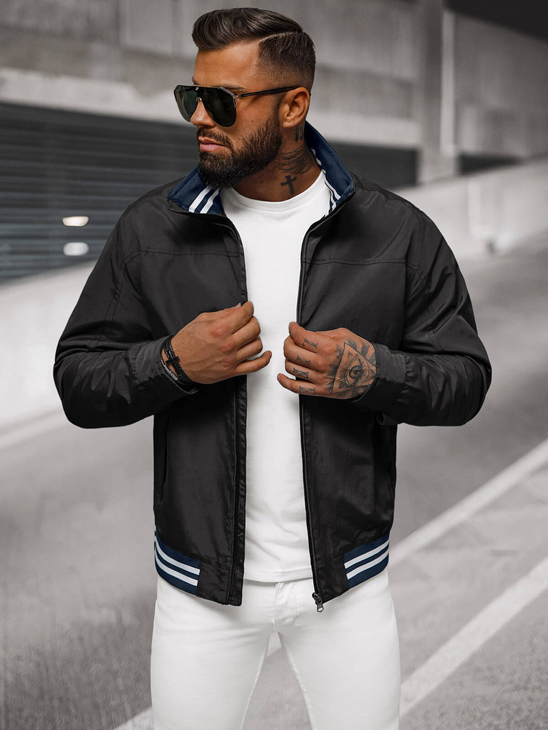 Pánská Bunda Černá OZONEE JS/5M3101/392Z