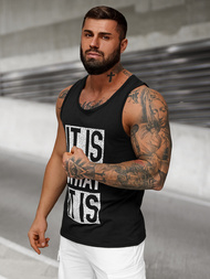 Pánské Tílko Černé OZONEE JS/8B1710/3Z